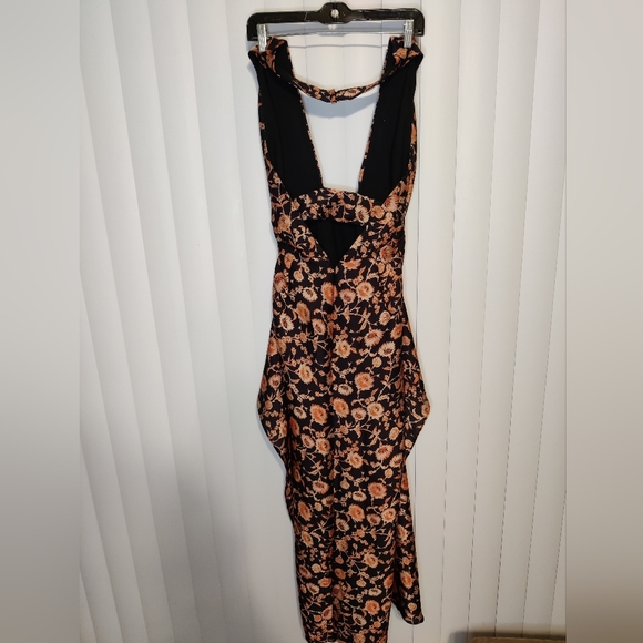 Significant Other Black with Orange Floral Dress Size 4 - Picture 5 of 7